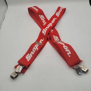 Vintage Snap-On Red Suspenders with‎ Clips Embossed Eagle 1980s Advertising